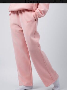 COMFRT PASTEL STRAIGHT LEG SWEATPANTS BUBBLEGUM - L
